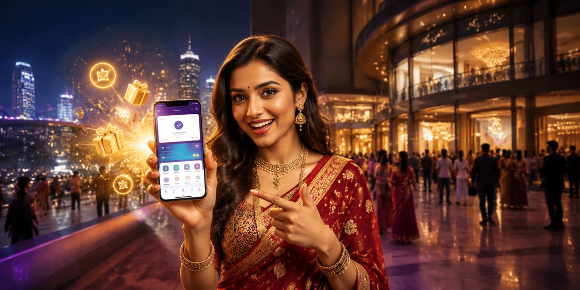 Indian woman using mobile payment app for casino transactions